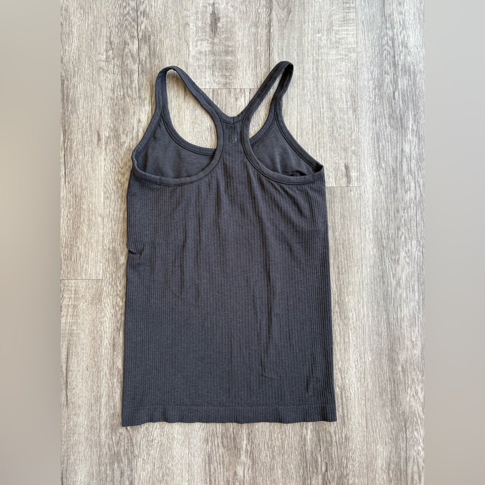 lululemon athletica Black Ribbed Racerback Tank Top